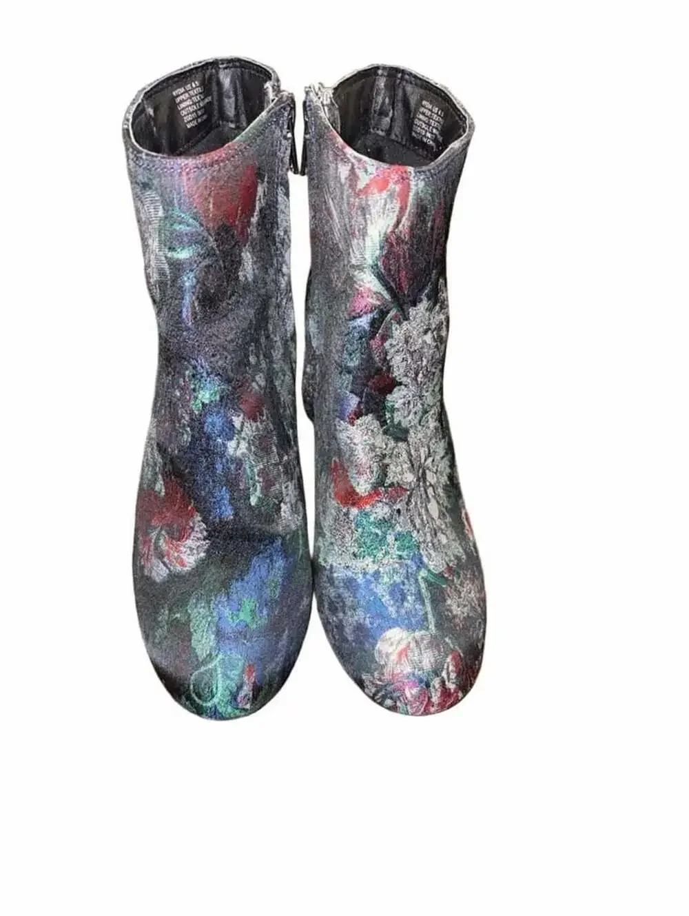 Zigisoho Floral Tapestry Brocade Ankle Boots Size 6.5 Whimsigoth Boho